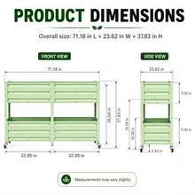 EXPEAK Galvanized Raised Garden Bed 6x2x3 ft, Dual-Tier Elevated Metal Garden Bed with Lockable Wheels, Planter Raised Beds for Vegetables, Herbs & Flowers, Green