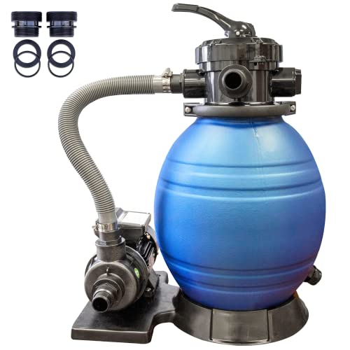 HYDROTOOLS BY SWIMLINE 71225HCK 12 Inch Sand Filter Combo with Connection Kit for Soft Sided Pools | Compatible with Intex Bestway Polygroup | 0.33 HP (0.3 THP) Pump 1980 GPH | 42 Pound Sand Capacity