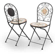 DUYHBAWRS Indoor/Outdoor 3-Piece Bistro Set Folding Table and Chairs Patio Seating