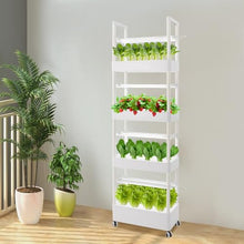 Okasiki 56-Plant Hydroponic Growing System with LED Grow Lights, 4-Tier Indoor Gardening Tower w/ 8.45Gal Water Tank, Mobile Vertical Aeroponic Planter for Herbs, Vegetables