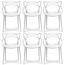 2xhome Set of 6 White Modern Dining Room Chairs