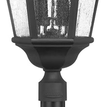 Hinkley Edgewater Large Outdoor Lantern with 4 LED Bulbs, Aluminum, Clear Seedy Glass, Black Finish