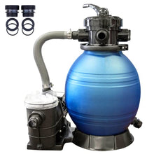 HYDROTOOLS by SWIMLINE 71233HCK 12 Inch Sand Filter Combo with Connection Kit for Soft Sided Pools | Compatible with Intex Bestway Polygroup | 0.33 HP (0.3 THP) Pump 1980 GPH | 42 Pound Sand Capacity