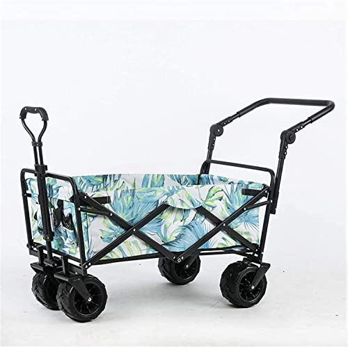 Camping Wagon Folding Garden Beach ping Camping Cart Garden Troey Carts Outdoor Utility Wagon Easy Set Up (Color : Green Size : One Szie)