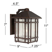 Sierra Craftsman 11" High Rubbed Bronze Finish Outdoor Wall Lights Set of 2