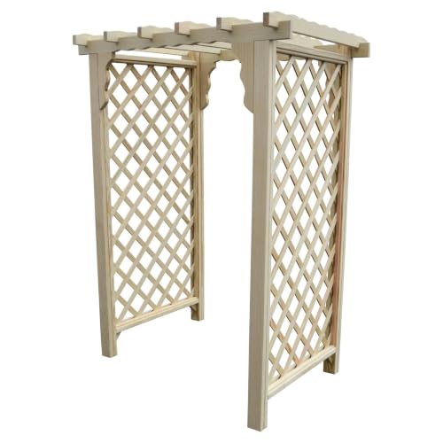 Keystone Amish Co. Manchester Pressure Treated Pine Garden Arbor, Heavy Duty Outdoor Wooden Archway Trellis, Amish Crafted, Made in USA, 4-Foot, Unfinished