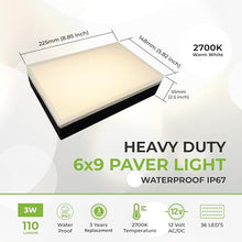 LUMENGY Paver Light 6x9 Inch (5.82x8.85), 2700K Warm White Brick Lighting for Pavers, Driveways, Walkways and Patios, 12V Wired, IP67 Waterproof, Drive-Over Rated, 6-Pack