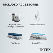 INTEX Above Ground Swimming Pool Set, Prism Frame 16.6ft x 9ft x 48in with Pump & Ladder