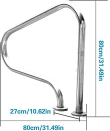 Pool Handrail Pool Handrails 304 Stainless Steel Swimming Pool Hand Rail for In Ground Swimming Pools, Safety Swimming Pool Railing, Anti Slip Protective