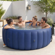 Inflatable Hot Tub, Round Blow up Portable Hot tub, Smooth Easy-Wipe Interior, Convenient Side Drain Spout, Blow Up Hot Tub for Backyard