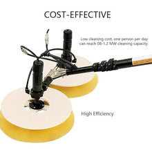 pealiritansemen Solar Panel Cleaning Tool, Telescopic Pole Window Cleaner, Outdoor Pool Cleaning Brush, Adjustable Length, Double Brush Head, Come with A Pair of Gloves,7.5m
