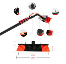 wzfdm Telescopic Rod Water Brush, Window and Solar Cleaning Pole W/Water fed Telescopic Brush/Brush Window and Solar Panel Cleaning System Windows Cleaning Washing Tool,12FT/3.6M