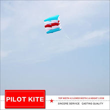 Yingfeida Giant Soft Inflatable Pilot Kite 5-Hole Large Tractor Lifter Blue White