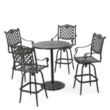 GDFStudio Outdoor Aluminum Bar Set with Shiny Copper Finish