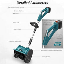 HYUIO Cordless Electric Snow Blower,Electric Snow Shovel/Snow Thrower,Handheld Cordless Electric Snow Shovel,Adjustable Telescopic Pole,Blue
