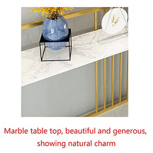 OGMOYT Console Table Marble Wrought Iron Porch Table Dining Side Table Wall Side Long Table Narrow Tabl 31.4脳11.8脳31.4 Inch
