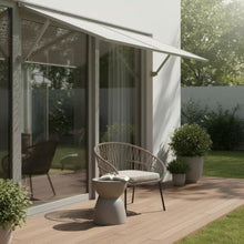 Streamlined Haze Awning with Continuous Hinge for Home Exteriors, Folding Awning Screen with Integrated Flashing for Patio Doors, Weather-Shielding Frame Shade with Mounting Hardware for Entryways