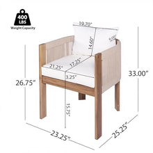 Christopher Knight Home Matera Acacia Wood Outdoor Dining Set for 8, 9 Piece Patio Dining Table and Chair Set, Wooden Outdoor Dining Armchair and Table Set with Removable Cushion, Light Teak+Beige
