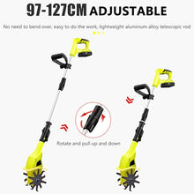 Cordless Electric Tiller Cultivator,Garden Rototiller for Soil Digging,10cm Working Width, 20cm Tilling Depth(Size:2*Battery)