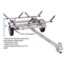 Malone EcoLight 2-Boat V-Rack Kayak Trailer Package Silver