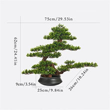 YXIANG56Q Fake Plants Simulation Bonsai Tree Chinese Style Welcome Pine Indoor Potted Bonsai Plant Decoration Zen Dry Landscape Ornaments Home Office Hotel Decor Bonsai Tree