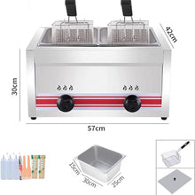 QIANG Outdoor Deep Fryer,Propane Deep Fryer with Stainless Steel Baskets and Lids Gas Deep Fryer with Adjustable Temperature Regulator,for Frying Fish, Chicken Wings,French Fries 20L