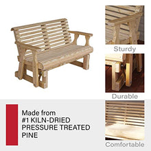 Amish Heavy Duty 800 Lb Roll Back Pressure Treated Porch Glider (4 Foot, Unfinished)