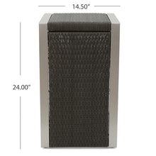 Christopher Knight Home Cape Coral Outdoor Mesh Chaise Lounge Set with Wicker End Table Gray + Silver