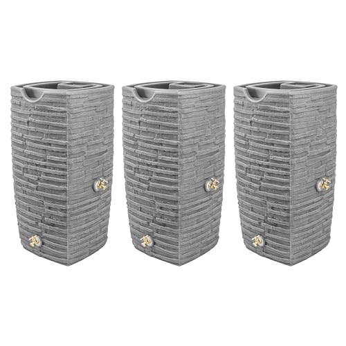 Good Ideas Impressions Riverwalk Rain Water Collection Barrel, 3 Pack