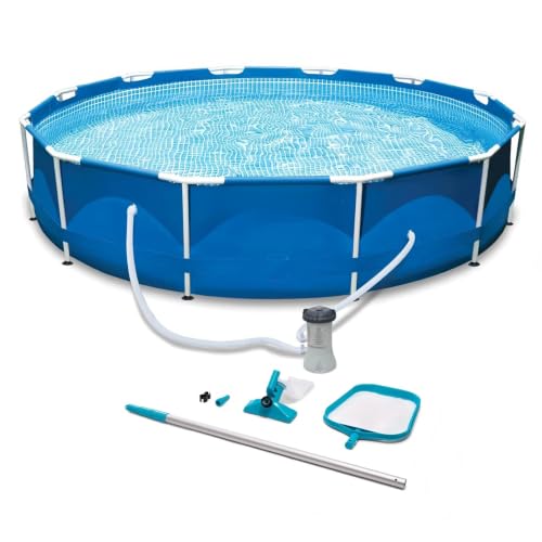 10ft x 30in Metal Frame Swimming Pool with Filter Pump and Maintenance Kit