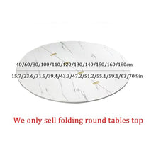 ZDJZMGZ Large 55.1" Foldable Round Table Top - Portable Two-Fold Design, Perfect for Temporary Use, Table Top Replacement, Ideal for Indoor & Outdoor Events, No Legs Included.