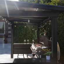 Backyard Discovery Rockport XL BBQ Grill Gazebo Pavilion with Hardtop Black