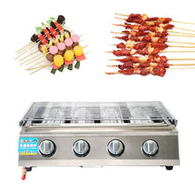Super Grills 4 Burner Stainless Steel Table Top Gas Barbecue BBQ Grill with Grease Tray Portable and Cast Iron Grill, Uniform Heat Distribution, for Outdoor, Tabletop, Kitchen,Silver,58x55x20cm