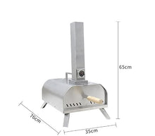 Outdoor Wood Pellet Pizza Oven, Pizza Maker with Rotating Pizza Stone, Built-in Thermometer, Foldable Legs, and Removable Chimney for Backyard, Camping, and BBQ (11" Stainless Steel Pellet Pizza Oven)