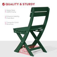 Costaelm Outdoor Bistro Table and Chairs Set of 2, Round Portable Folding Bar Height Barstool Set of 3, Tall Balcony Pub High Top Table 3 piece Patio Set for Deck, Backyard, Garden, Dark Green