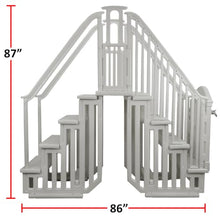 Aqua Select Anti-Slip Pool Steps Entrance System with Gate | Cloud Grey | for Above Ground Swimming Pools | Safety Stairs Capacity Up to 400 lbs
