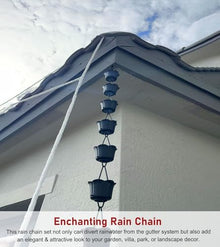 LZPHGB Heavy Duty Trench Drain Rain Chain, Durable Eaves Drainage System Alternative Downspout for Efficient Water Flow Management,Size_name-6m (19.7ft)