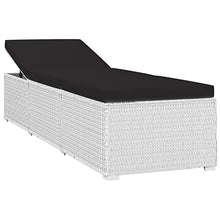 3 Piece Patio Sun Loungers with Tea Table,Outdoor Lounge Chaise, Lounger for Pool, Beach Sun Tanning Chair,Outdoor Bed,Deck Chair, Poly Rattan Brown (White 76.8" x 23.6" x 12.2" (L x W x H))
