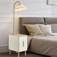 ZHONGCHENGWU Floor Lamp LED Side Table Lamp Combo，Modern Bedside & End Table with Reading Light for Bedroom, Living Room(Gray)
