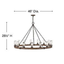Bailey Street Home Industrial Farmhouse Fifteen Light Chandelier Black