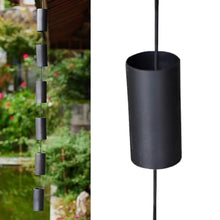 HCZKIUJ Copper Rain Gutter Chains for Eaves Drainage, Outside Rain Chimes Rainwater Collector, Garden Ornament Rain Chains Downspouts, 6 Cups/m (Black 5m (16.4ft))