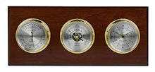 Maximum Executive Three-Instrument Weather Station - Mahogany, Brass Case, Silver Dial