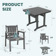 Pamapic Patio Dining Table Set, 5-Piece Outdoor Dining Set for 4, Grey