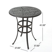 Christopher Knight Home Alfresco 37" Cast Aluminum Bar Set 3-Pcs Bronze