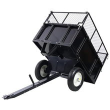 ATV Trailer Steel Dump Cart, 750lbs 22 Cubic Feet Utility Trailer Lawn Garden Trailer with Heavy Duty Tow Behind Carts and Removable Sides for Tractors, ATV, UTV, Lawn Mowers