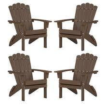 ACUEL HDPE Folding Adirondack Chairs Set of 4, Heavy Duty Weather-Resistant Patio Chairs with Wide Armrests & Ergonomic High Back, Fire Pit Seating for Backyard, Garden, Porch (Brown)