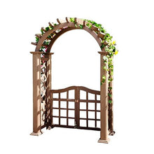 MELPHI Wooden Garden Arch, Outdoor Garden Arch with Double Gate, Garden Arbor for Various Climbing Plant, Outdoor Garden Lawn