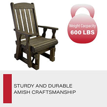Amish Casual Heavy Duty 600 Lb Mission High Back Treated Glider Chair (Dark Walnut Stain)