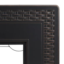 Fire Sense 63699 Albany Woven Aluminum Convertible Gas Fire Pit Table 45,000 BTU Multi-Functional Outdoor Firepit with Fire Bowl Lid Nylon Cover & Clear Fire Glass - Bronze Finish - Rectangular 44"