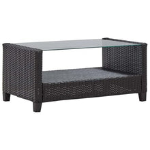 HKTMGDNG 6-Piece Garden Sofa Set Black Rattan Outdoor Sectional